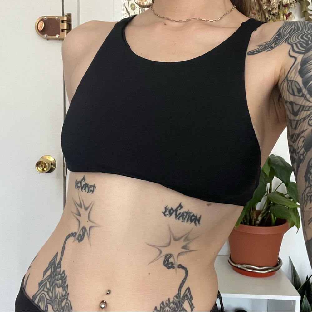 Roxy black halter bikini top